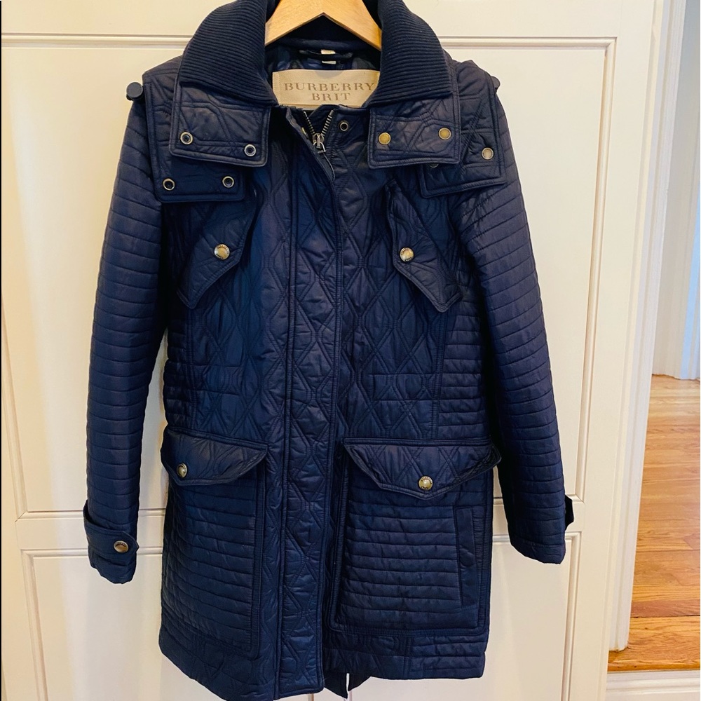 Burberry Brit Navy Quilted Coat